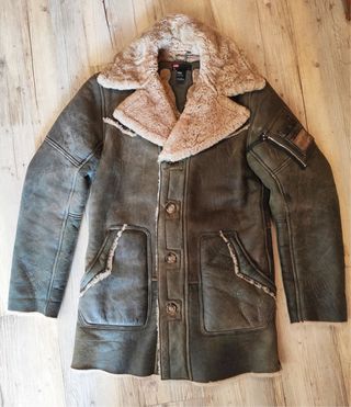 Abrigo Aviador Shearling Diesel talla M 100% piel