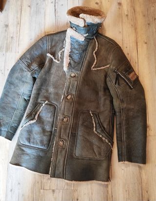 Abrigo Aviador Shearling Diesel talla M 100% piel