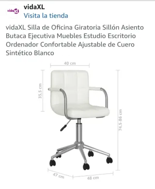 Silla Diseño Giratoria Blanca