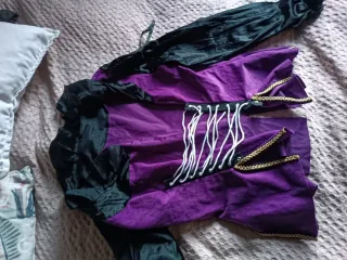 Disfraz Bruja Negro Morado Falda Tul