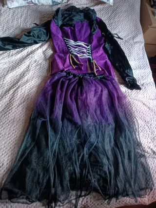 Disfraz Bruja Negro Morado Falda Tul