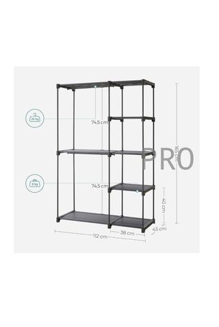 Armario de Ropa, Perchero, Burro Ropa, 112 x 43 x 165 cm