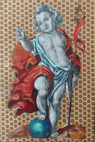 Collage estilo antiguo niño Jesús