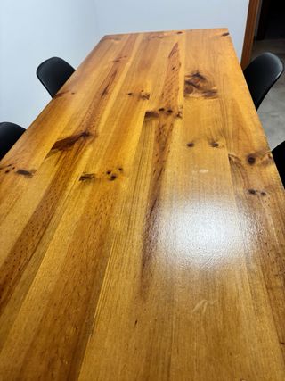 Mesa alta madera y taburetes (set)