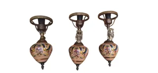 Tris di lumi decorati vintage