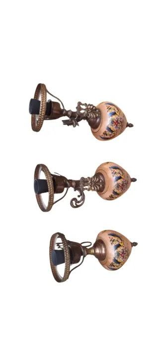 Tris di lumi decorati vintage