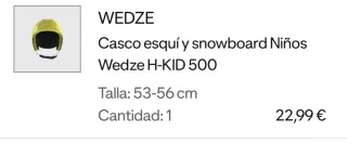 Casco Esquí/Snowboard Talla S (53-56)