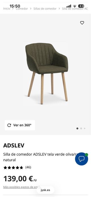 Juego de 4 sillas de comedor