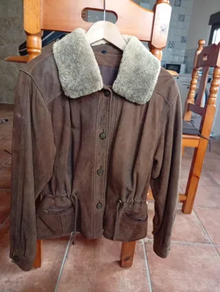 Cazadora Piel Marrón Talla 40 Hecha a mano