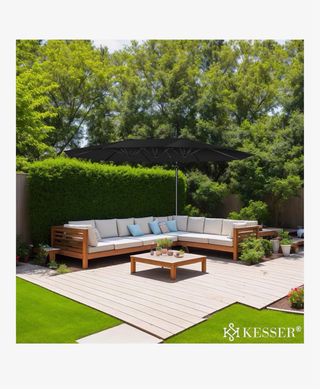 Sombrilla Kesser 4,6m x 2,7m Negra - NUEVA