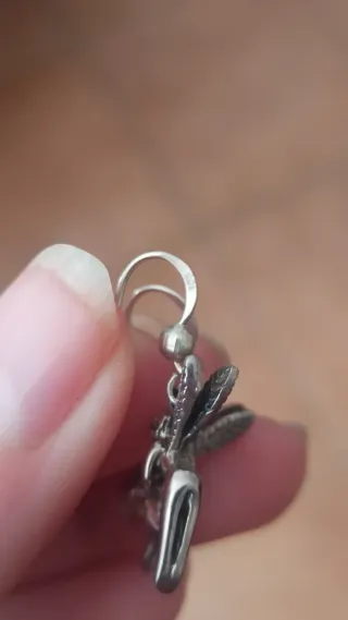 Pendientes plata hada con piedra rosa