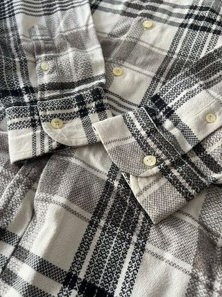 Camisa Lacoste Cuadros Gris y Blanco