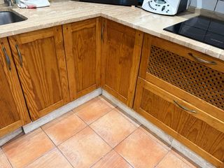 Cocina madera maciza con isla