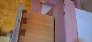 Escritorio infantil madera maciza rosa