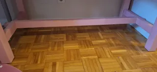 Escritorio infantil madera maciza rosa