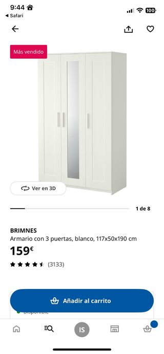 Armario Ikea Brimnes Blanco 3 puertas