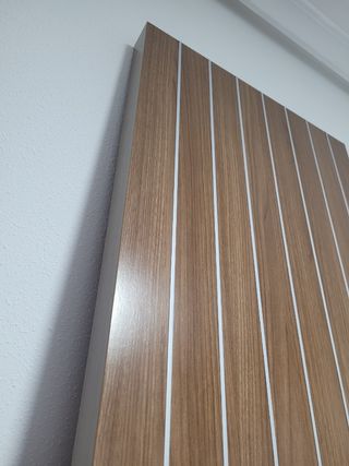 Cabecero cama efecto madera