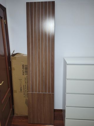 Cabecero cama efecto madera