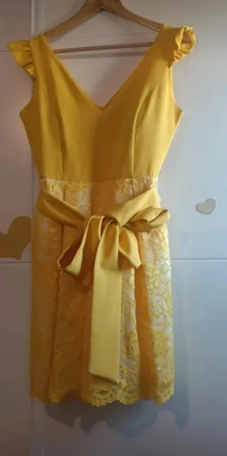 Vestido amarillo encaje Pilar talla S