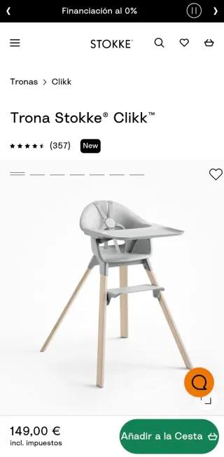 Trona Stokke evolutiva diseño blanco