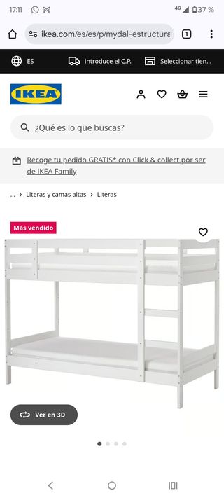 Litera Mydal IKEA Blanca Madera. Perfecto estado.