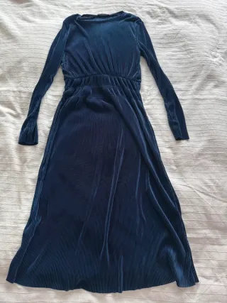 Abito Zara plissettato blu notte L