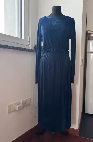 Abito Zara plissettato blu notte L