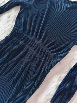 Abito Zara plissettato blu notte L