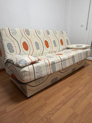 Sofá cama tela multicolor con canape