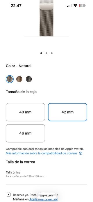 Correa Apple Watch 42mm Milanese Loop