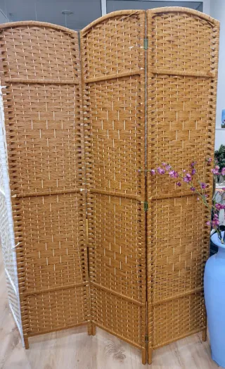 Biombo marrón 3 láminas 40x180cm