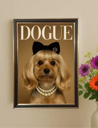 Quadro Dogue cane con perle