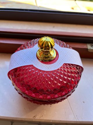 Portacandele profumato in vetro rosso