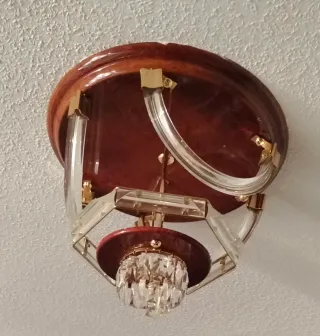 Lámpara de techo en chapa lacada y cristal