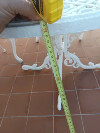 Mesa y 4 Sillas Hierro Jardín Blanca