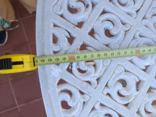 Mesa y 4 Sillas Hierro Jardín Blanca