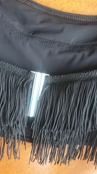 Top Zara Kate Moss Flecos Negro Talla XL