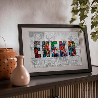 Lámina Nombre personalizado con Superhéroes Marvel