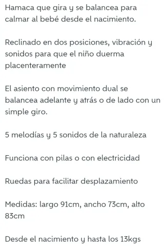 Hamaca automática para bebé