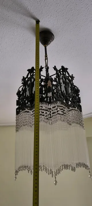 Lámpara de techo bronce y cristal