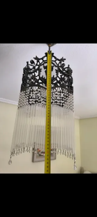 Lámpara de techo bronce y cristal