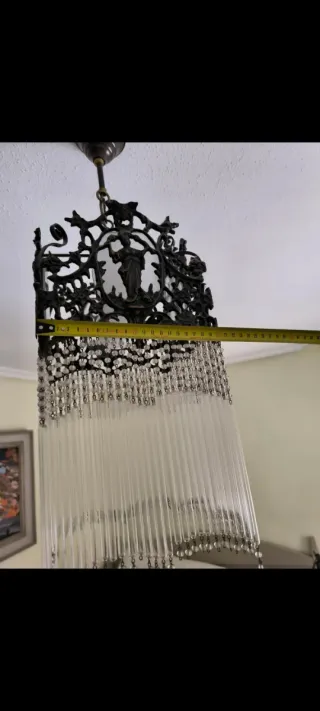 Lámpara de techo bronce y cristal