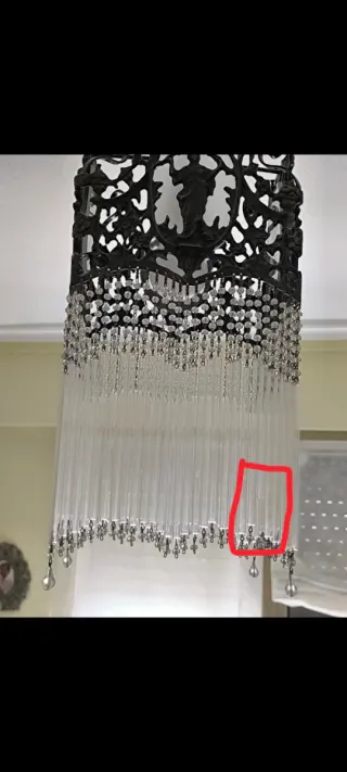 Lámpara de techo bronce y cristal