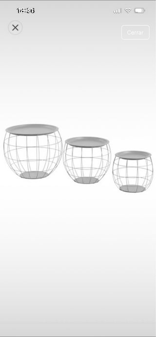 Set di 3 tavolini rotondi