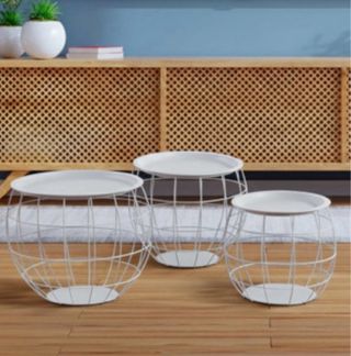 Set di 3 tavolini rotondi