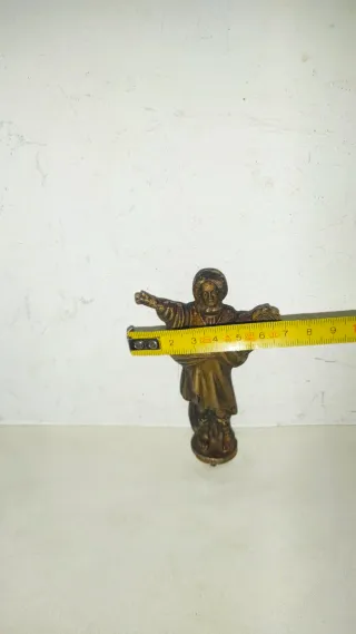 Figura San Pancracio Bronce Macizo Antiguo