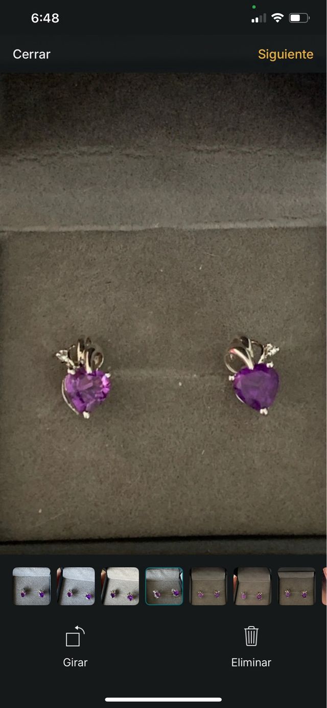 Pendientes Corazón Amatista Plata