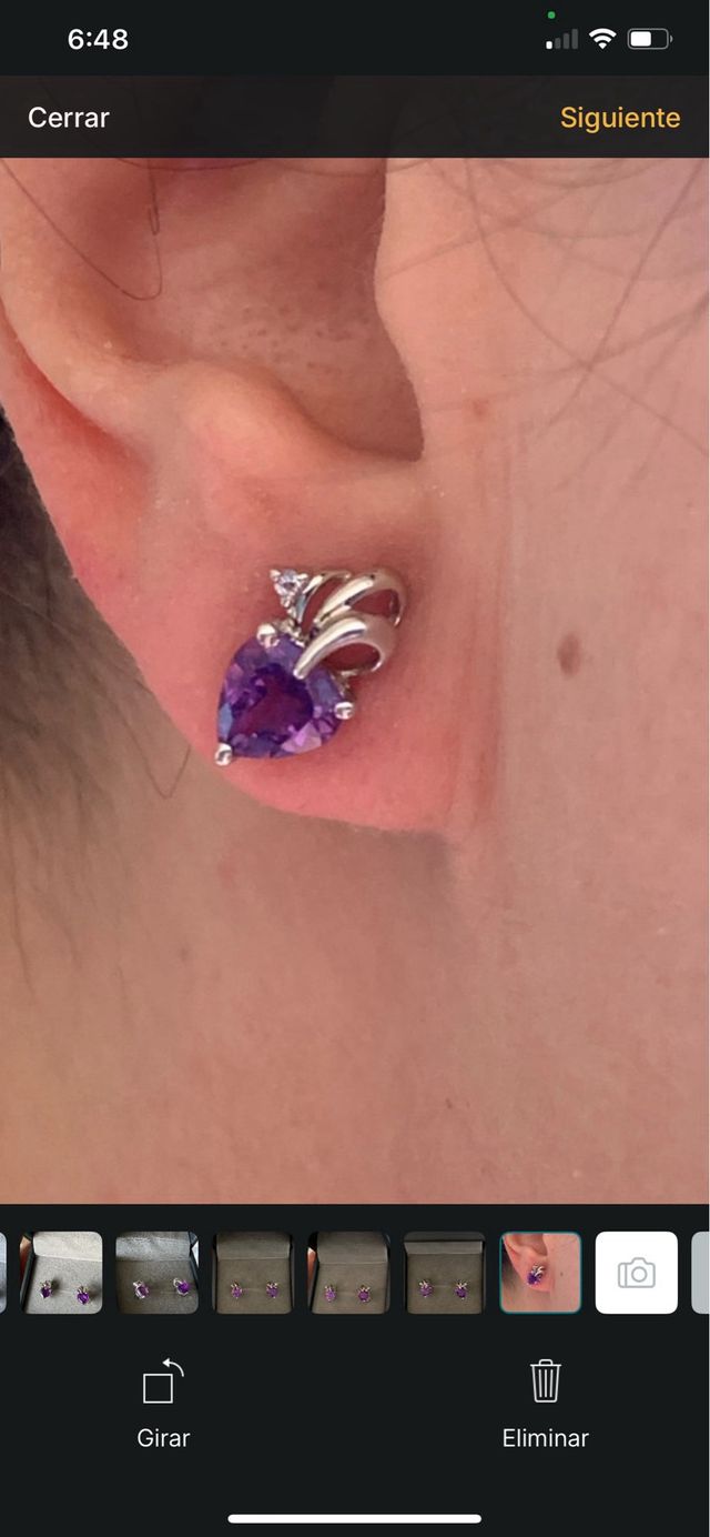 Pendientes Corazón Amatista Plata