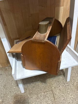 Limpiazapatos de madera vintage