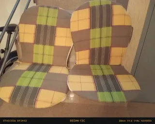 Cojines para silla con diseño a cuadros